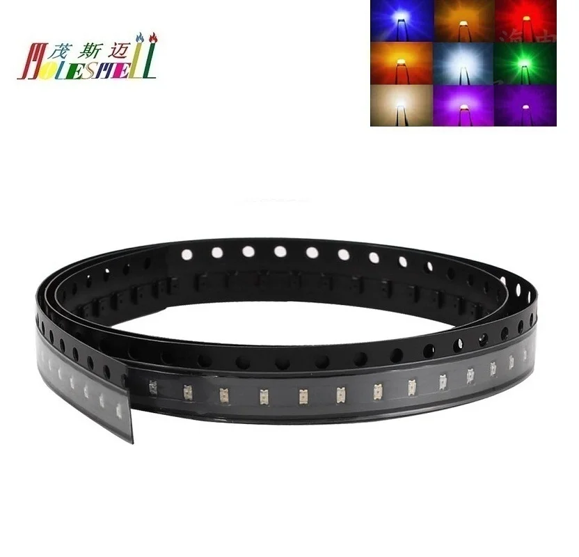 

100pcs Multicolor 0402 SMD SMT led Red Yellow Blue Green White Orange Purple Pink Warm white Water clear Super bright led light