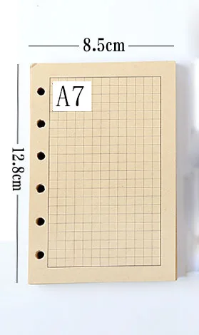 80 листов A6 A7 на подкладке/пустые места обрыва/проверки старинный крафт Чистоцеллюлозная принтера, бумаги, Тетрадного листочка - Цвет: A7 kraft check 80s