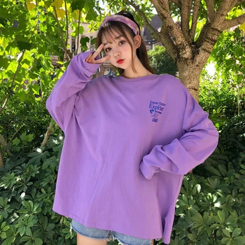 

Hoodies Women Harajuku BF Loose Trendy Thin Long Sleeve Coats Womens Korean Style Letter Printed Students Elegant Chic All-match
