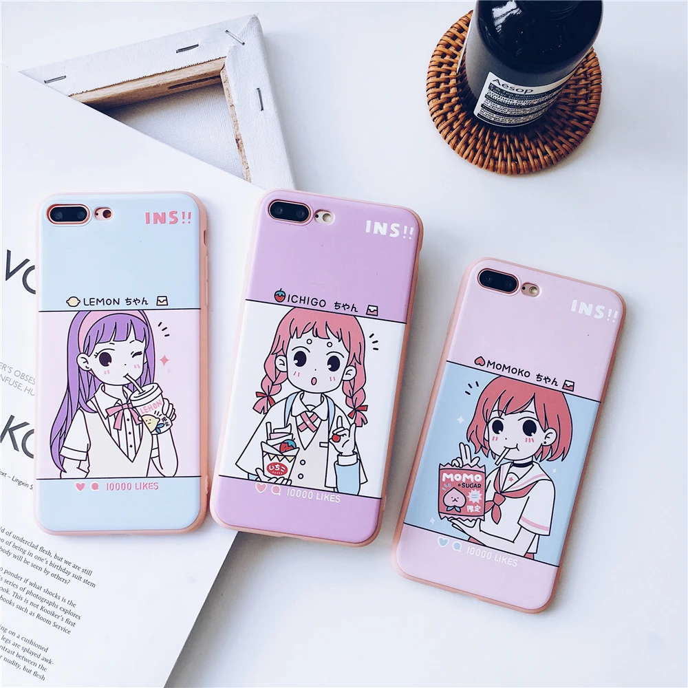 WULAWUKU новые моды ins Sweet Candy girl силиконовый чехол для iphone X 8 плюс 7 6 6s сзади чехлы