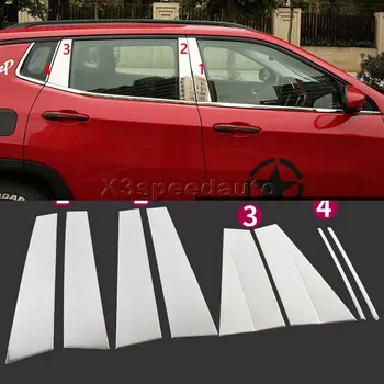 

Car-styling For Jeep Compass Window Center Pillars Central Cover Trim 8pcs For 2017-2018