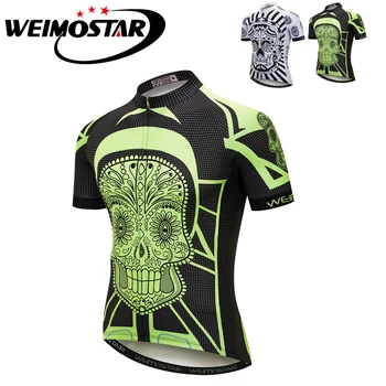 

Weimostar Outdoor Sport Jersey top Skull cycling jersey 2018 Bike Jersey men bicycle jersey shirt MTB Clothing quick dry