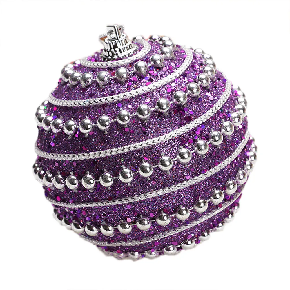 Рождественские блестящие шары со стразами орнамент с рождественской елкой украшение 8 см воображение DIY Пена Рождественский кулон#40 - Цвет: Purple