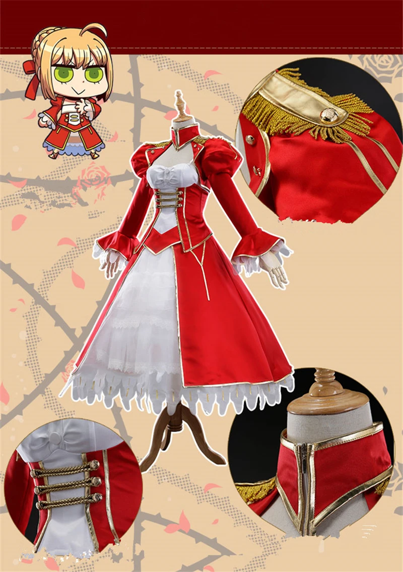 FGO Fate/EXTRA Cosplay красный саблей Artoria Pendragon Nero для косплея косплей костюм красное