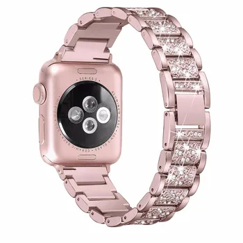 

Tschick Crystal Rhinestone Diamond Watch Band Luxury Stainless Steel Bracelet Strap Watch Bands for Apple Watch series 4/3/2/1