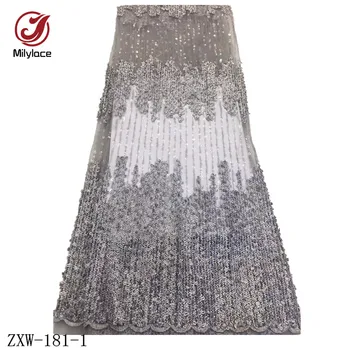 

Fashion African Tulle Lace Fabric Sequin Embroidered French Lace Fabric Nigerian Lace for Women Clothing ZXW-181