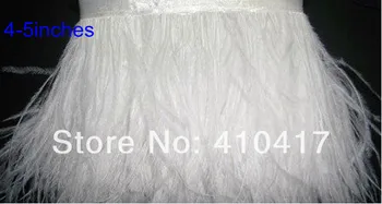 

Wholesale 10yards Ostrich Feathers Ribbon Fringe Trim Feathers Beautiful White Color 4-5inches/10-13cm
