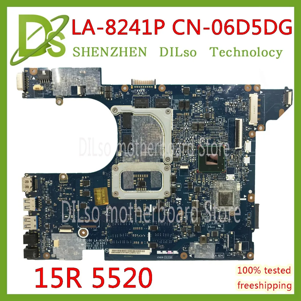 Promo  KEFU QCL00 LA-8241P motherboard CN-06D5DG 06D5DG 6D5DG for dell Inspiron 15R 5520 7520 laptop mothe