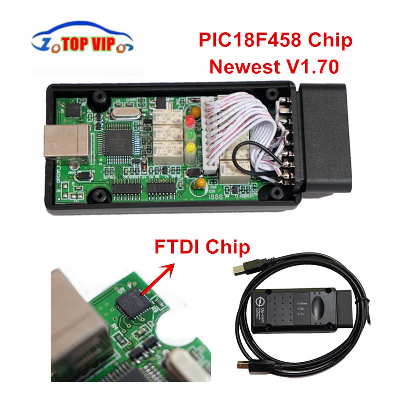 A+ Quality OPCOM v1.95 v1.70 latest version with PIC18F458 Chip R232 O ...