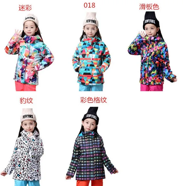 

2017 childrens leopard ski jackets child snowboard jackets kids skiing jackets skiwear anorak snow coat mountain-climbing jacket