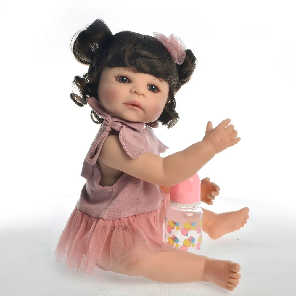 57cm Full Body Soft Silicone Vinyl Reborn Baby Dolls Newborn Girl Doll Xmas Gift