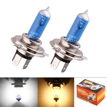 Ampoule halogène anti-brouillard H4 Super brillante, 55W, 2 pièces, phare de voiture, source de lumière pour parking, jaune ambre DRL