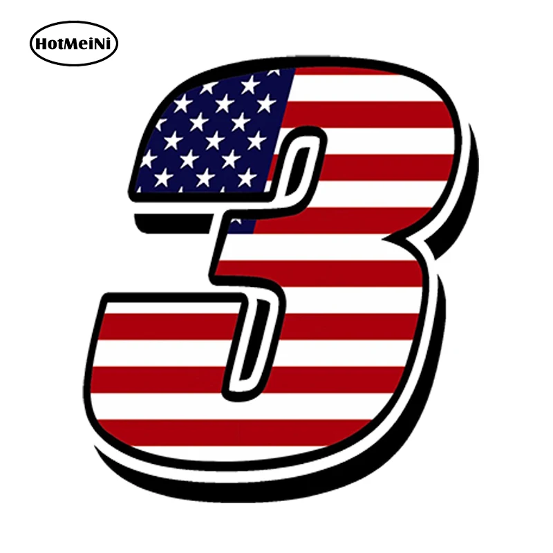 HotMeiNi 13 см x 10 см автомобильный Стайлинг гоночные номера виниловые наклейки с флагом США и США для мотокросса Авто ATV - Название цвета: RACING NUMBERS