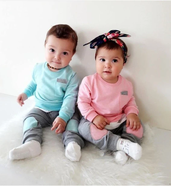 Automne 19 Vente Chaude Bebe Garcon Fille Vetements Casual Rose Et Bleu T Shirt Pantalon 2 Pieces Ensemble Nouveau Ne Enfant En Bas Age Bebe Fille Vetements Ensemble Aliexpress