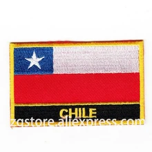 Вышивка Нашивки Национальный флаг Чили Флаг Нашивки гладить на 8.0x5.0 см пользовательские Нашивки