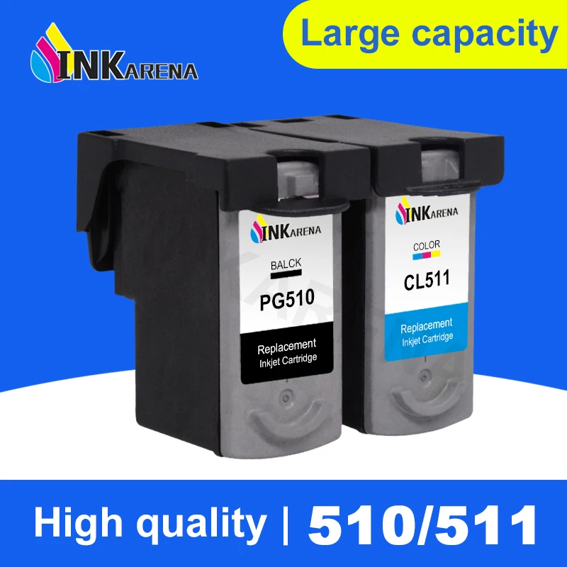 

INKARENA PG-510 CL-511 XL Ink Cartridge PG510 CL511 for Canon PG 510 CL 511 for PIXMA IP2700 MP240 MP250 MP260 MP270 MP280 MP480