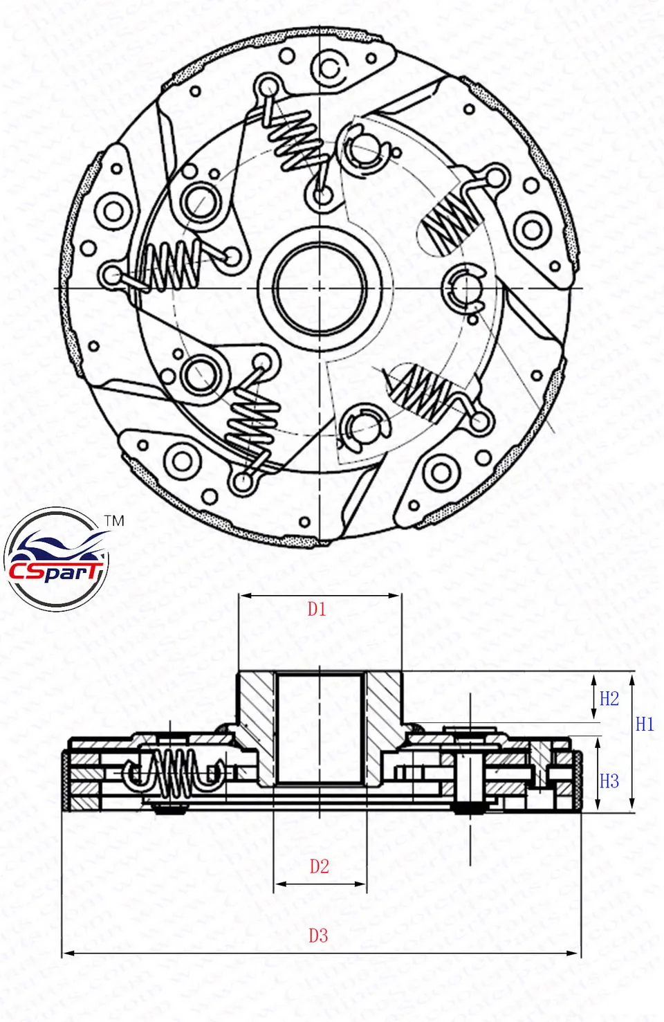 Linhai 520 520cc 550 550cc 600cc lh2v70 lh2v73 сцепление обуви Перевозчик Ассы в сборе ATV UTV Запчасти