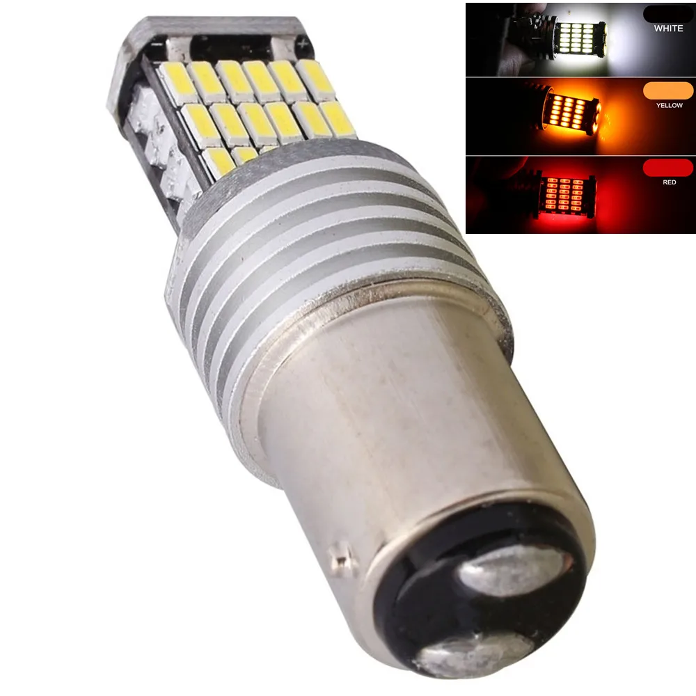 

1pcs Car 1157 S25 BAY15D P21/5W 4014 45SMD LED Turn Signal Brake Light Indicator Bulbs White Red Amber Driving Lamp DC 12V