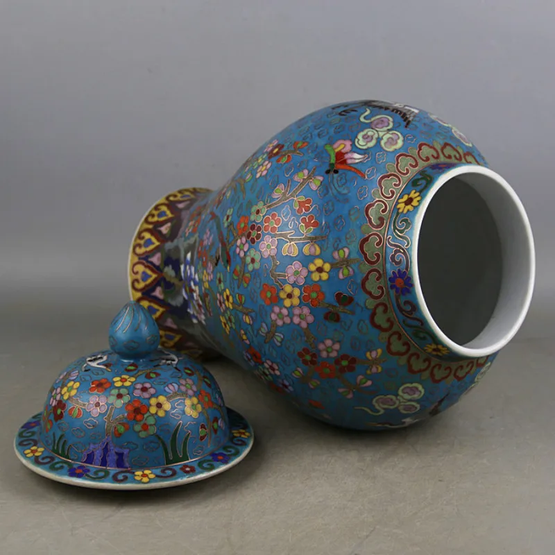 Qing Dynasty Qian длинная эмалированная филигрань ручной работы цветы для птиц Античная