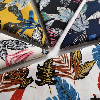 

50cmx150cm Leaf Printed Fabric Floral Pattern Cotton Fabric for Crafts DIY Handmade Sewing Material for Clothes