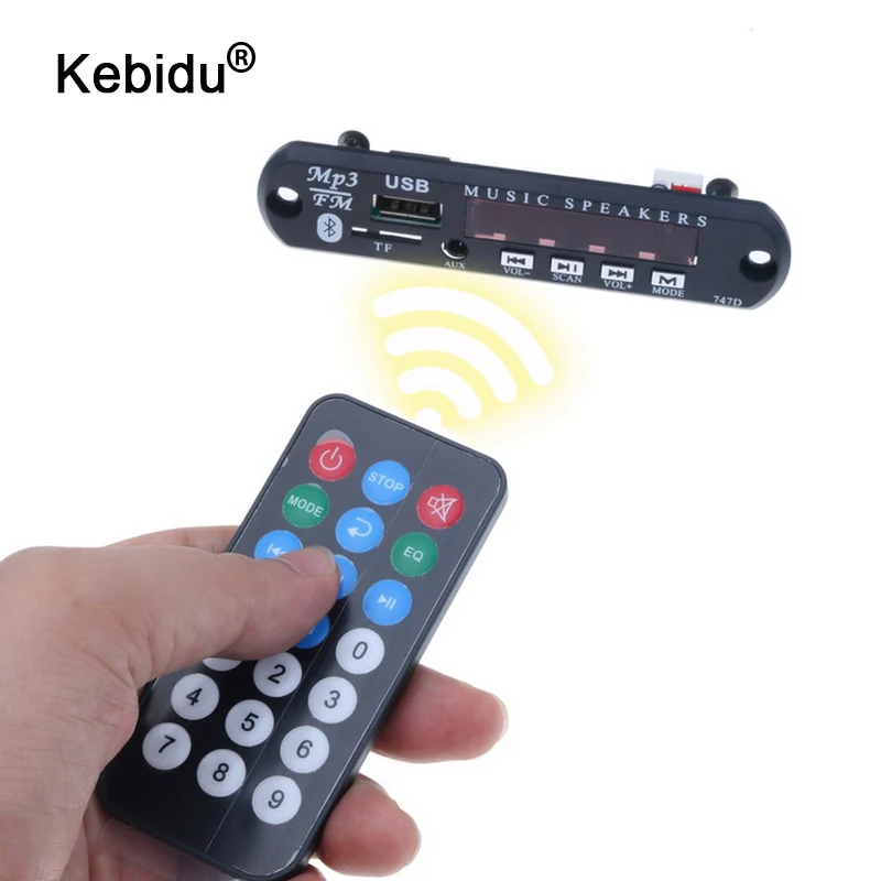 

kebidu MP3 Player Decoder Board FM Radio TF USB 3.5 mm AUX Module Bluetooth Receiver Car kit Audio for IPhone 8 XS for Xiaomi MI