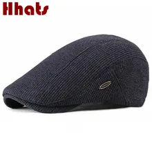 Gorro plano de punto grueso para hombre, boina plana de lana, clásica, clásica, avanzada, para Newsboy, Otoño e Invierno