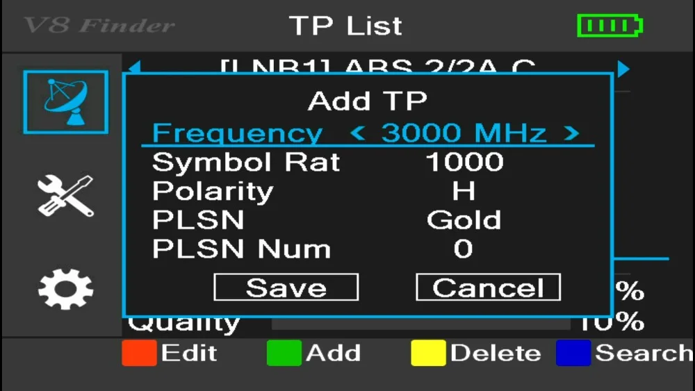 Бразильский запас V8 Finder Meter Sat Finder HD DVB-S2/XS2 Цифровой спутниковый Finder ACM SatFinder 1080P 3," ЖК-экран с батареей