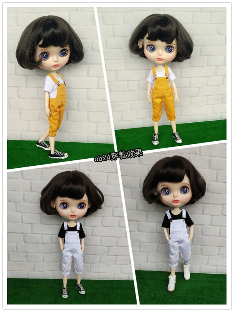 Новая Одежда для куклы Blyth модная короткая футболка/комбинезон комбинезон 1/6