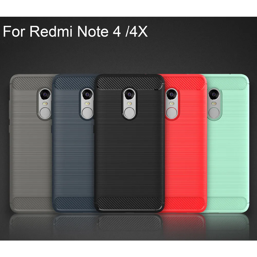 Чехол для Redmi Note 4 ударопрочный Роскошный Матовый силиконовый чехол с текстурой