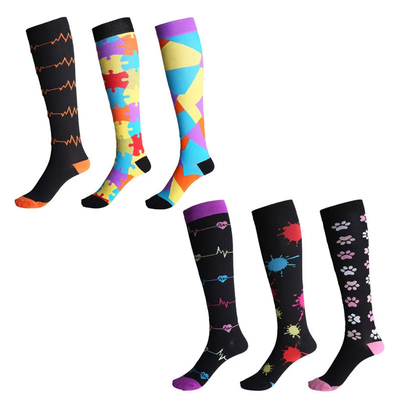 

YiZYiF Unisex Stocking Compression Socks Best Medical Nursing Travel Flight Socks harajuku socks men happy winter socks