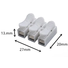 

10 pcs/lot CH-03 3P 10A Self-locking Quick Connector Splice No Welding Jack Socket Cable Clamp Terminals Wire Adapter Blocks