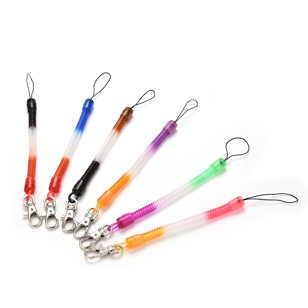 

2Pcs Retractable Telephone Cord Spring Key Chain Plastic Spring Rope Keychain Tool Mobile Phone Chain Elastic Rope