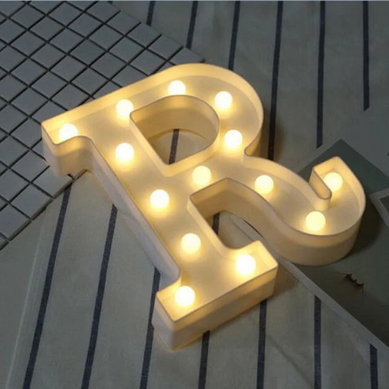 R Led Marquee письмо загорается Винтаж цирк Стиль Алфавит ночник знак подарки - Цвет: R