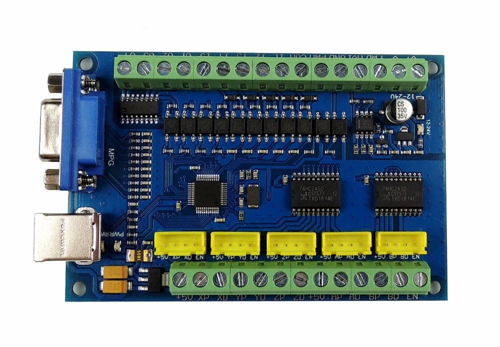 MACH3 USB 5 Axis 100 кГц USBCNC Гладкий Степпер контроллер движения карты breakout board+ 1 шт. Высокое качество Промышленный маховик