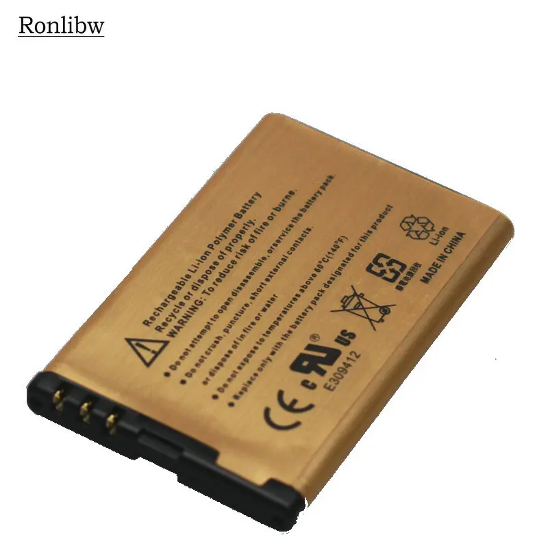 Аккумулятор Ronlibw для Nokia 2450 5230 мАч золотой аккумулятор 5233 5800 3020 Lumia 520 525 530 5900 Xpress Music