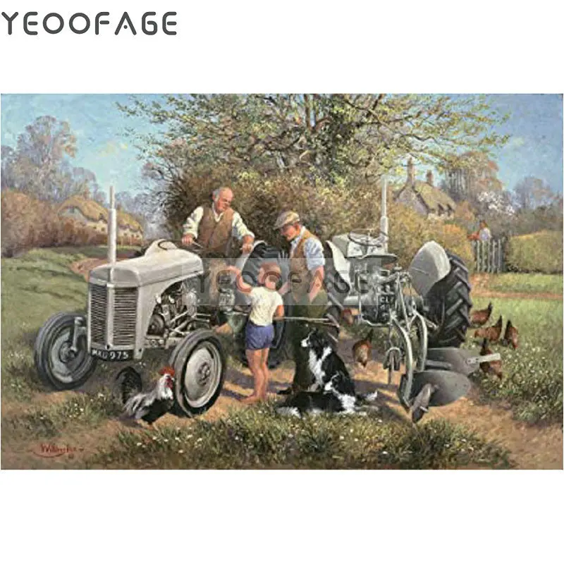 

5D Diy diamond painting cross stitch Farm tractor full Diamond embroidery square rhinestone Mosaic Handmade pasted painting