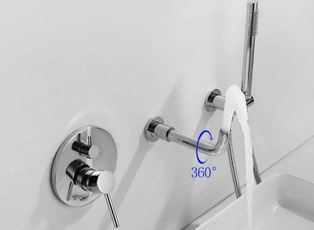 Günstig Lange Auslauf Badewanne Wasserhahn Wand Montiert Bad Becken Mixer Hand Dusche Kopf Bad   Dusche Wasserhahn BF998