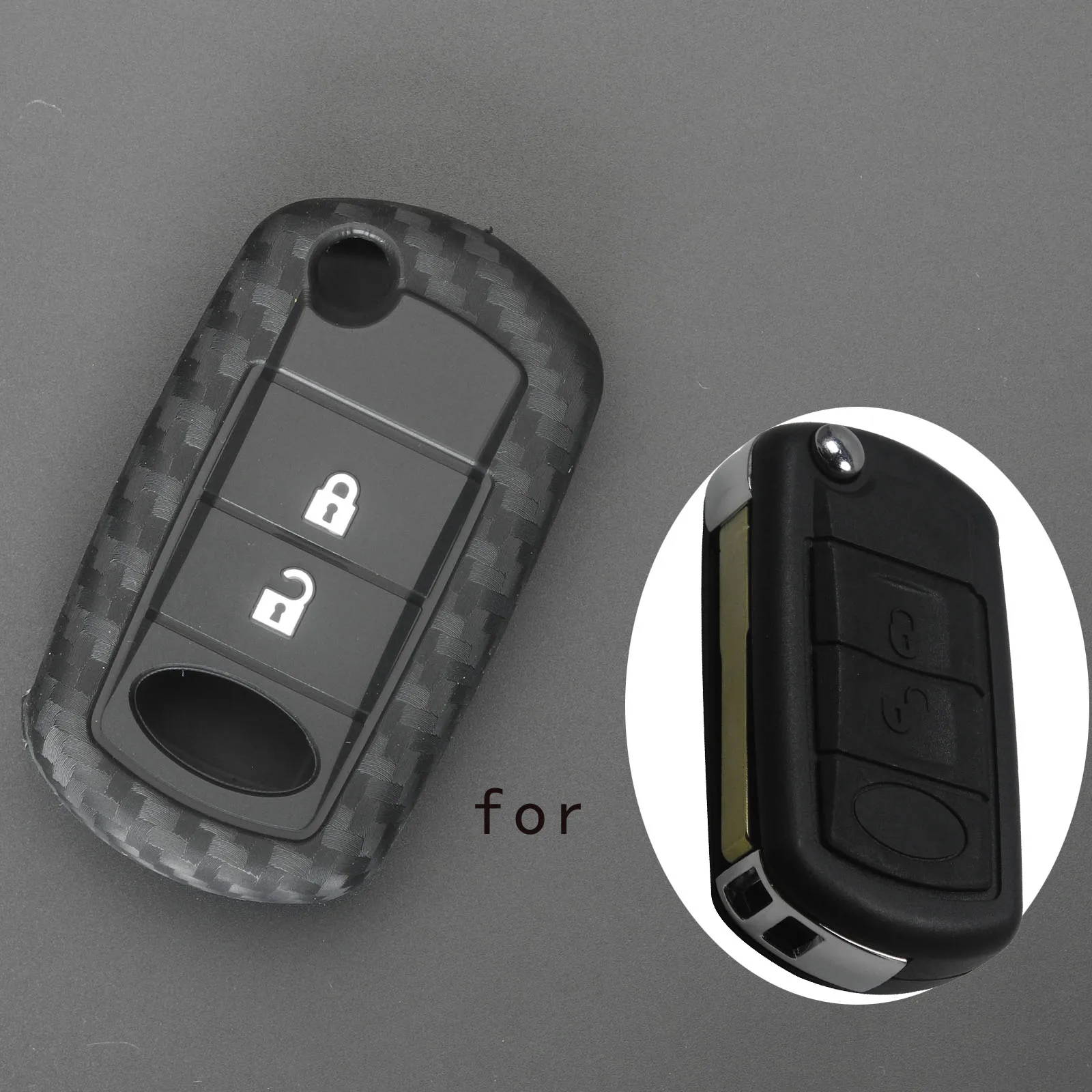 

jingyuqin 3 Buttons Remote Silicone Rubber Key Fob Cover Case For Land Rover Range Rover Sport LR3 Discovery