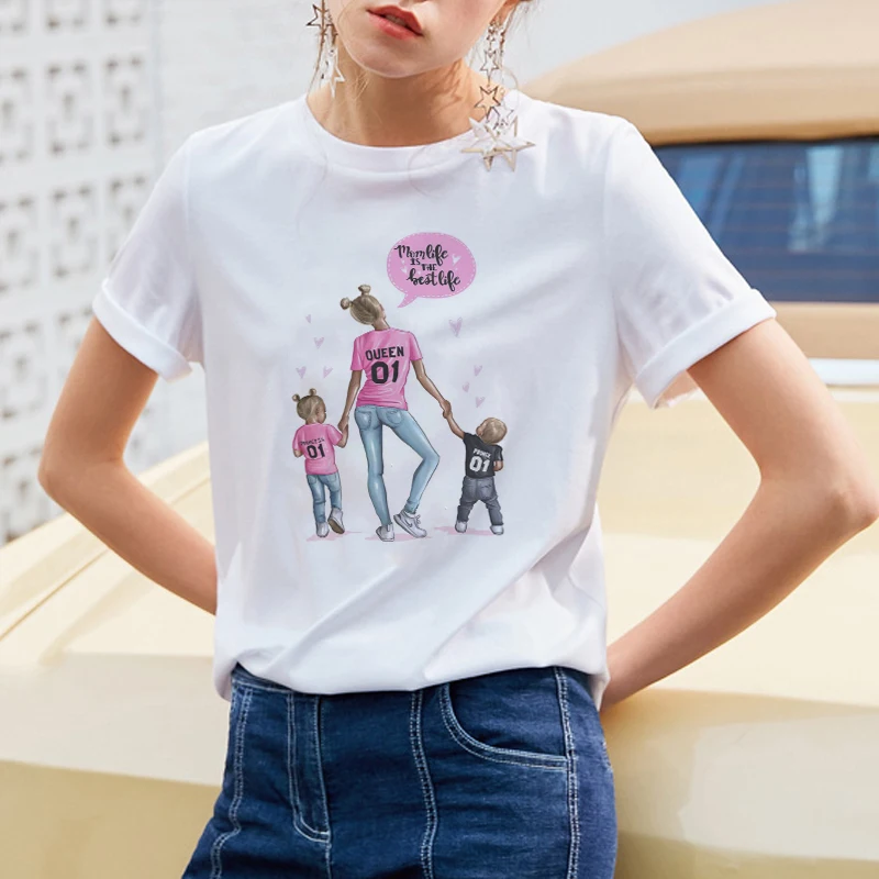 

Harajuku Vogue T Shirt Women Super Mom Boy Mom Summer Soft White T-shirts Lady Mama Tops Mother's Gift Hipster Tees