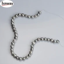 Натуральный AA барокко серый пресноводный жемчуг 9-10 мм 15 дюймов DIY ожерелье браслет серьги