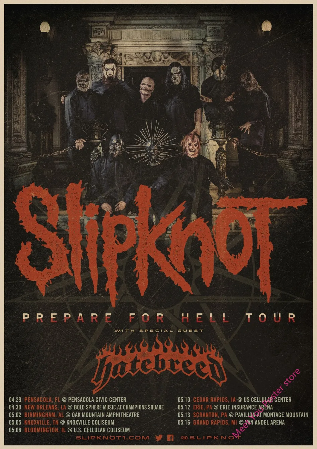 Slipknot тяжелый металл плакат Рок-Группа крафт-бумага плакаты Бар плакат наклейки на стену Ретро плакат декоративной живописи A1