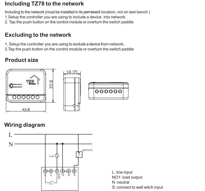 ЕС 868,42 MHz, США 908,42 МГц, AU 921,42 MHz Z-wave плюс большой мощности модуль управления вставить выключатель TZ78, управление освещением