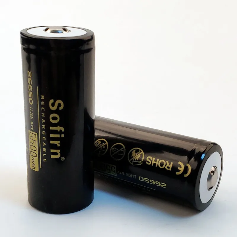 

Sofirn 26650 Battery 5500mAh 3.7V Rechargeable Batteries High Capacity Lithium Battery Li-ion Batteries Top Button
