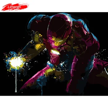 

Avengers Endgame Iron Man Frameless Picture Acrylic Paint By Numbers DIY Painting By Numbers Unique Gift Oil Painting