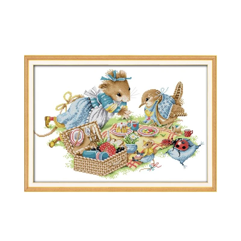 Ensemble De Materiel De Broderie Dmc Fete D Anniversaire Hibou Souris Peintures Decoratives De Couture Points De Croix Images D Animaux Aliexpress