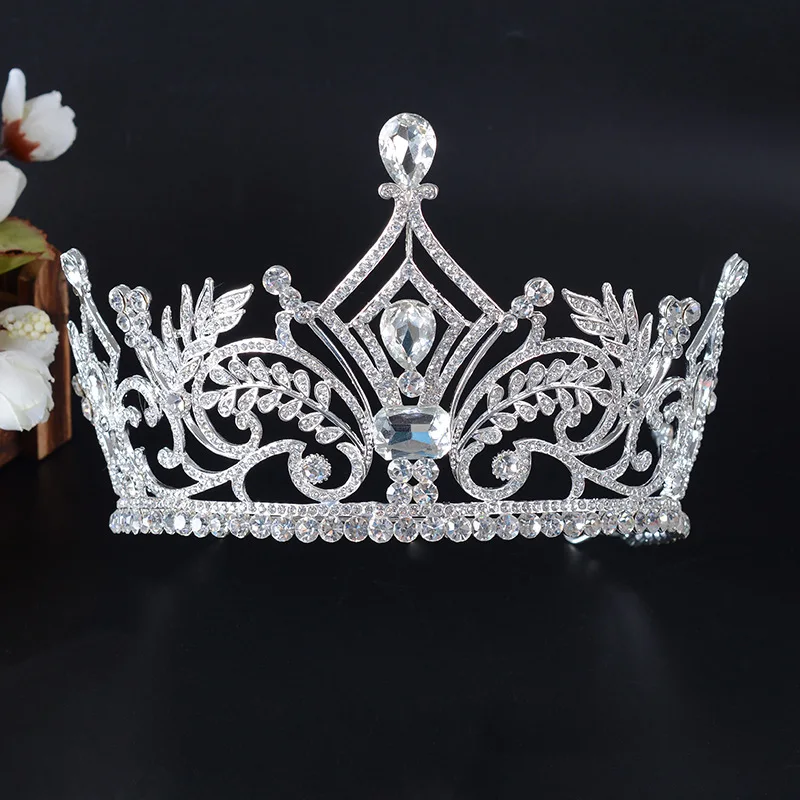 

Wedding Crown Bridal Tiaras and Crowns full Crystal Rhinestone Silver Hair Crown for Women 2018 New Hair Jewelry Accessories