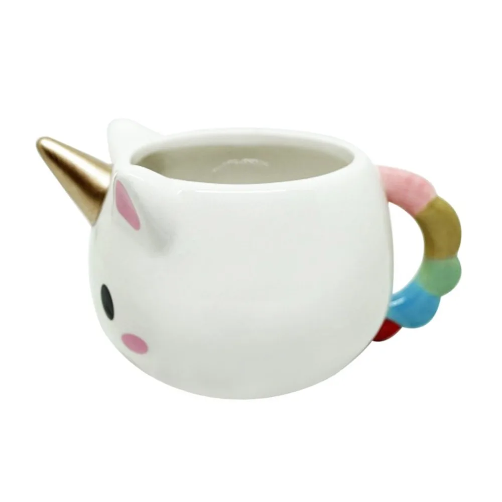 PREUP 300ml Rainbow Horse Unicorn Ceramic Cup Cuteness 3D Unicorn Coffee Office Breakfast Cup Green Tea 2