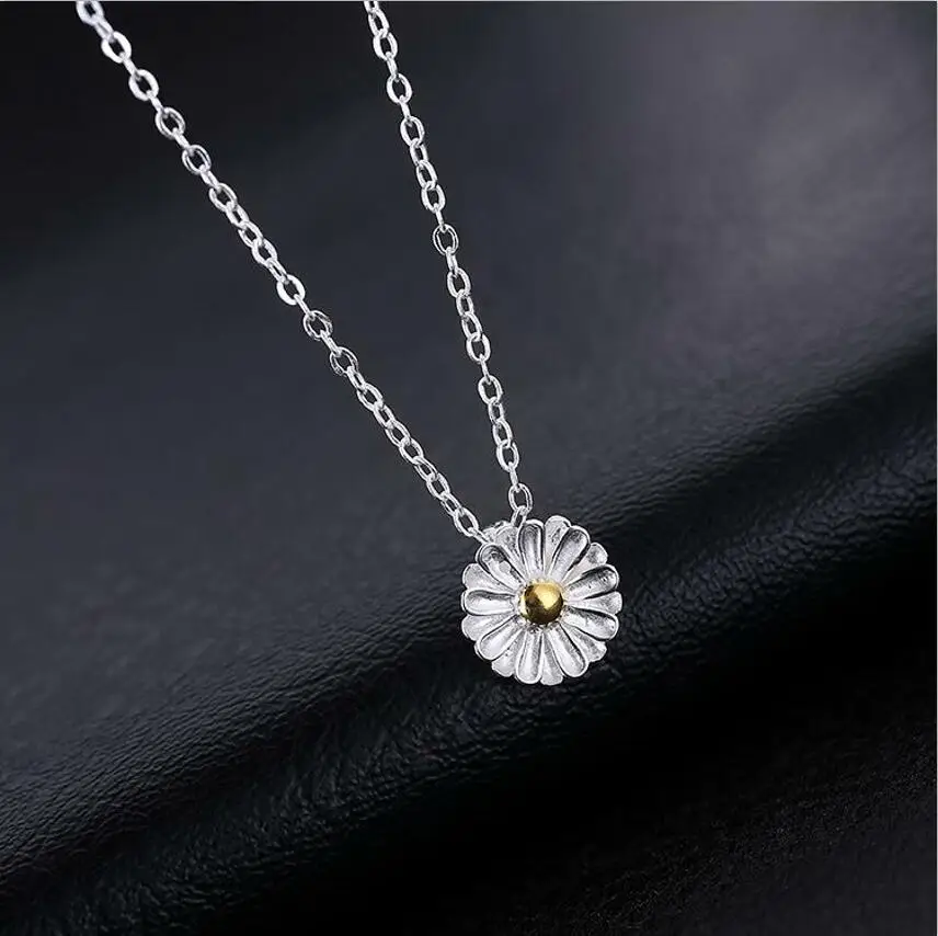 New 925 sterling silver necklace flowers female necklace Korean fashion