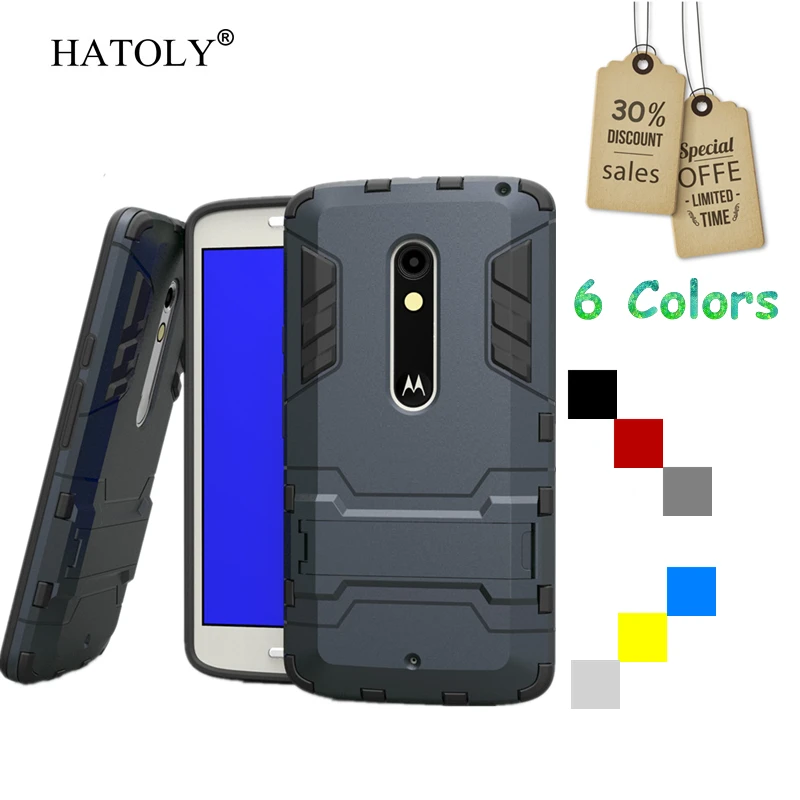 

HATOLY For Motorola Moto X Play Case Robot Armor Silicone Rubber Hard Phone Cover For Moto X3 Lux / Droid Maxx 2 / XT1562 XT1563