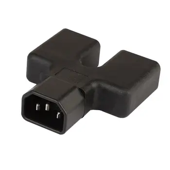 

Iec320 C14 Male To C19 Female Ups- Pdu Apc Server Power Extension Adaptor Plug Convert Socket Black Copper Us Plug